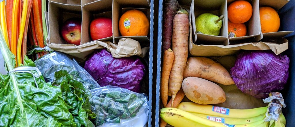 Caja de frutas y verduras
